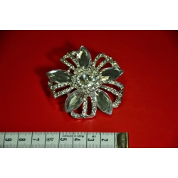 Guzik ozdobny z kryształkami w kształcie kwiatu (złoty)